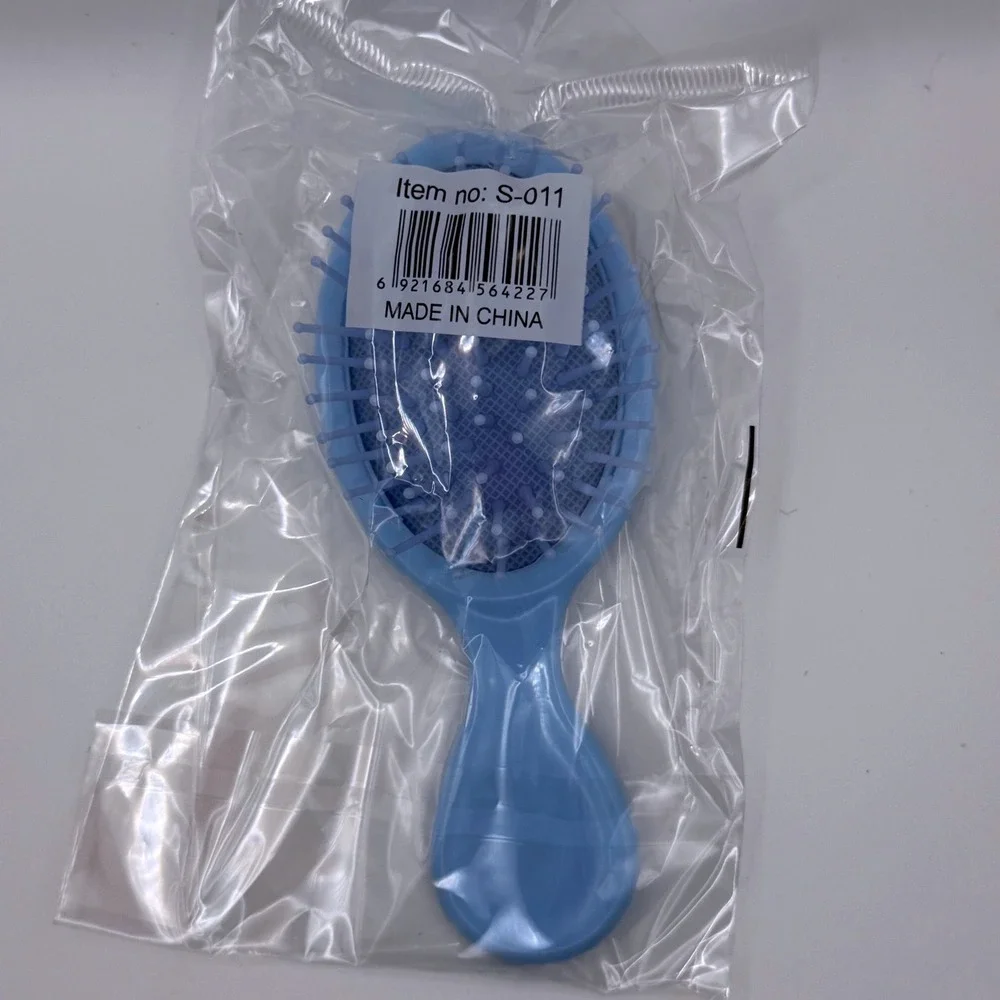 Kids Blue Hair Brush Detangling‎ Paddle Brush With Cute Monsters Design New